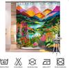 She Love Colorful Landscape Mountain Shower Curtain Nature Abstact Forest Lake Watercolor Art Painting Green Shower Curtains wit