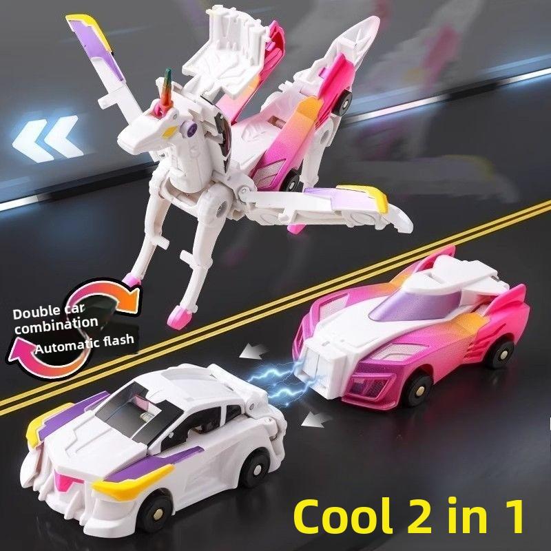Non-Toxic Collision Transforming Dinosaur Car Toy Magnetic Dinosaur Transformer Car Transform Into Dinosaurs Fun Transforming Cars