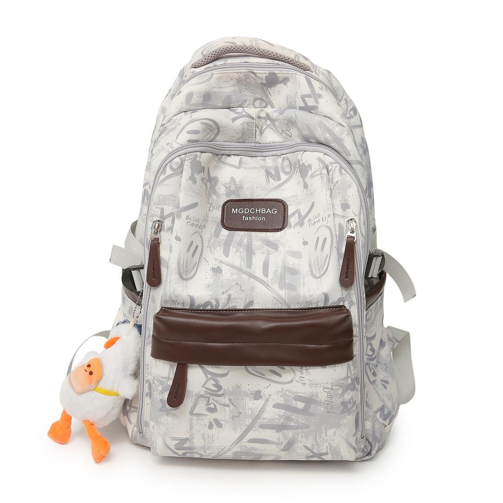Schoolbag new junior high school schoolbag women's printed backpack large capacity leisure light travel backpack schoolbag couple