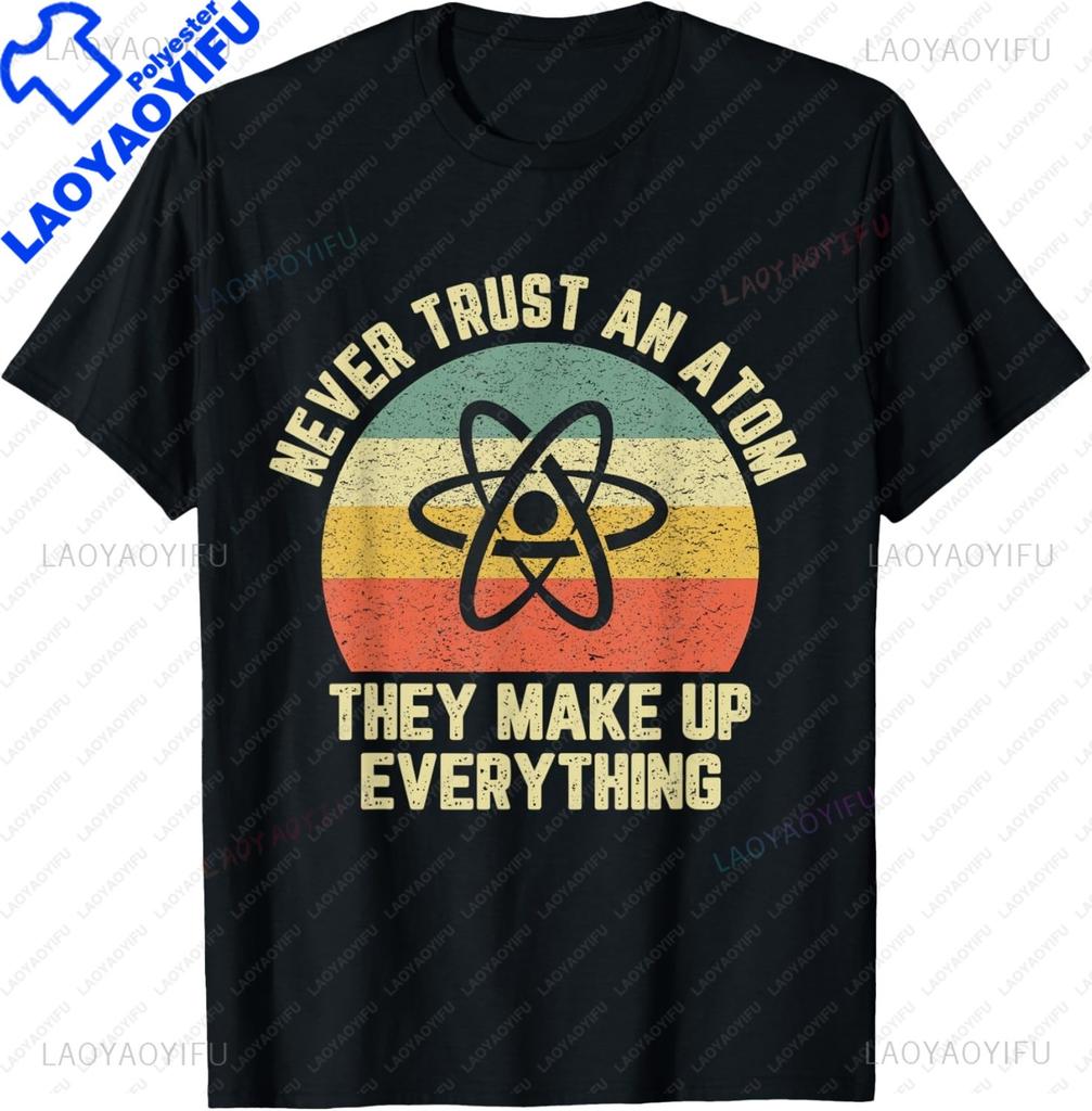 Graphic Birthday Gift Atom Retro Style Science TShirt Unisex Clothing Streetwear Graphic T Shirts Anime Tshirt Ropa Hombre