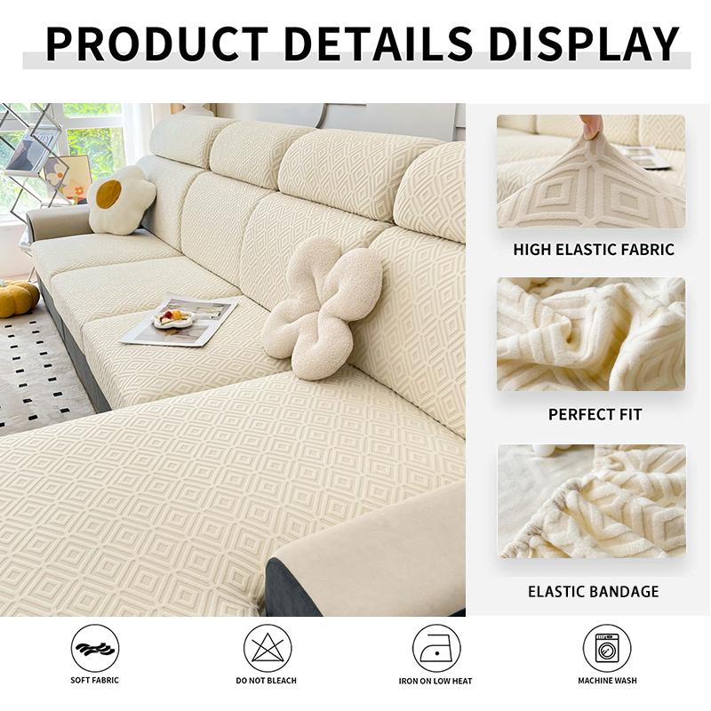 Stretch Jacquard Individual Seat Cushion Covers Sofa Covers For Living Room Couch Cover Furniture Protector Washable Removable