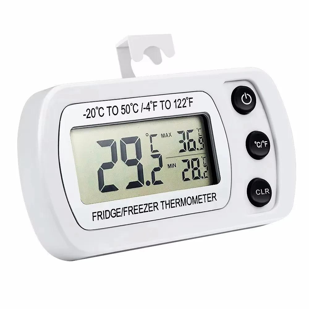 Digital Frigerator Thermometer Fridge And Freezer Thermometer With Large LCD Screen Stand For Room Kitchen
