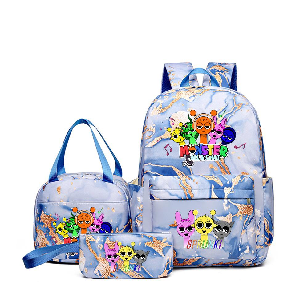 Rhythm Box Student School Bag Children's Backpack Backpack Three-piece Set