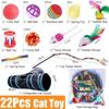Speedy Panther 22 Pcs Cat Toys for Indoor Cats Adults Interactive Kitten Toys Cat Tunnel Mouse Feather Teaser Wand Spring Toy