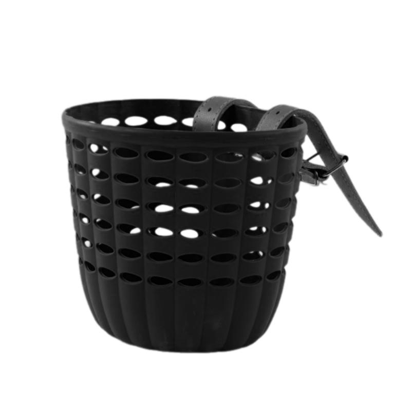 

Childrens Bicycles Front Basket Plastic Bikes Baskets with Adjustable Belt Handlebars Storage Container Easy to Install 1