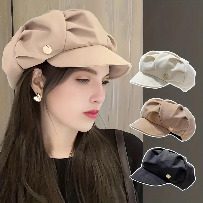 

Female Simple Increased Deepening Cloud Octagonal Hat Belle Painter Hat Fashion Show Face Small