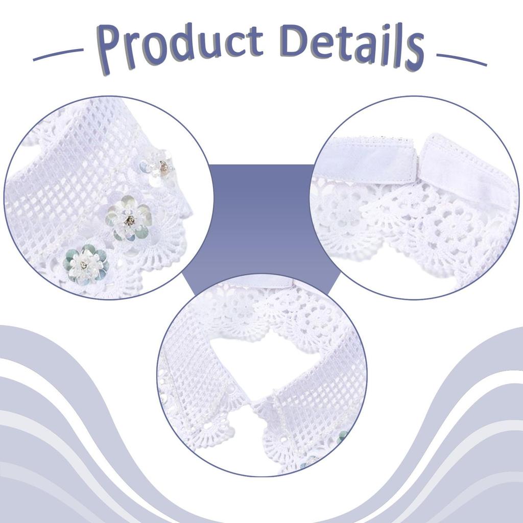 Lace Collars with Floral Pattern Removable Choker Necklace for Craft Supplies
