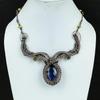 Tanzanite Handmade Gemstone Necklace, 999 Copper Wire Wrapped Necklace Antique Jewelry, Adjustable Chain Necklace Engagement Gift
