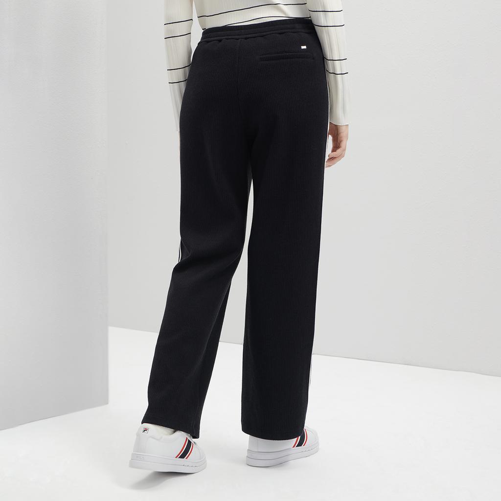 FILA Side Stripe Straight Leg Knitted Retro Sports Pants Women pants Legendary-Blue F11W341601F-NV