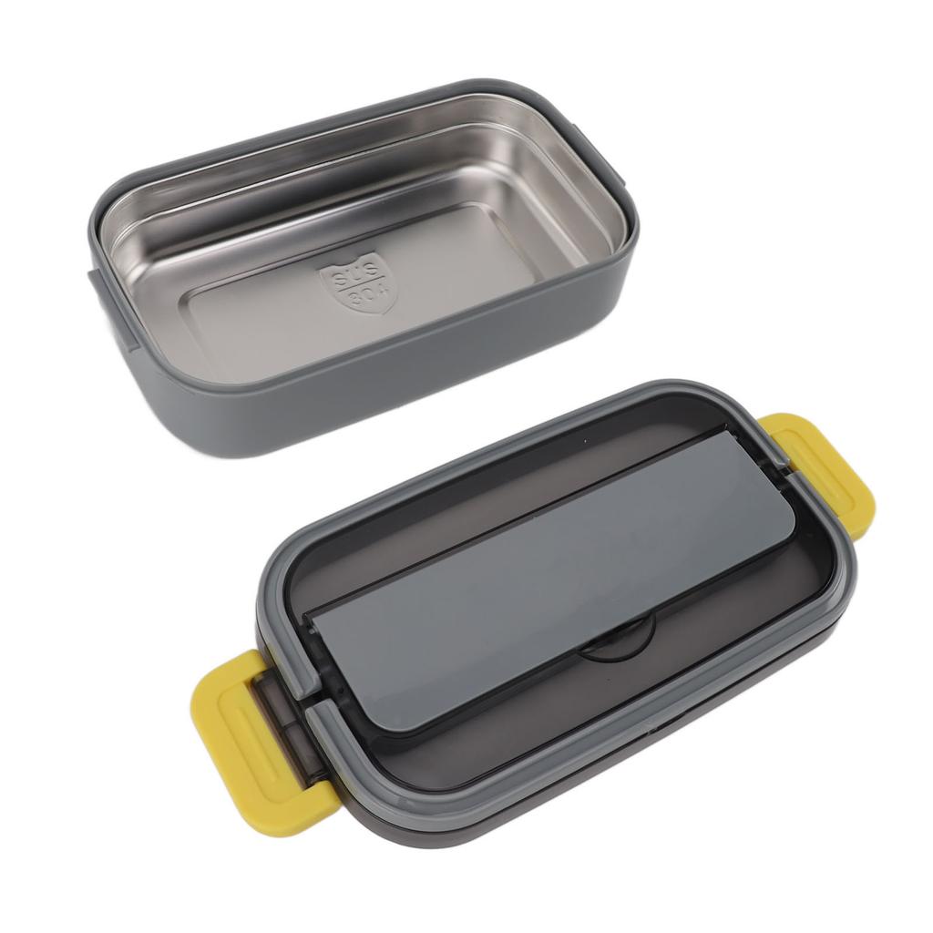 304 Stainless Steel Bento Box Adult Lunch Box Single Layer Microwave Safe Portable Split Bento Box for Students Office
