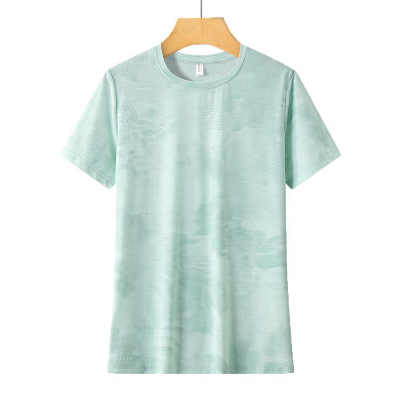 2025 Women's Ice Silk Short Sleeve T-shirt - Lightweight, Breathable & Quick-drying Casual Sportswear