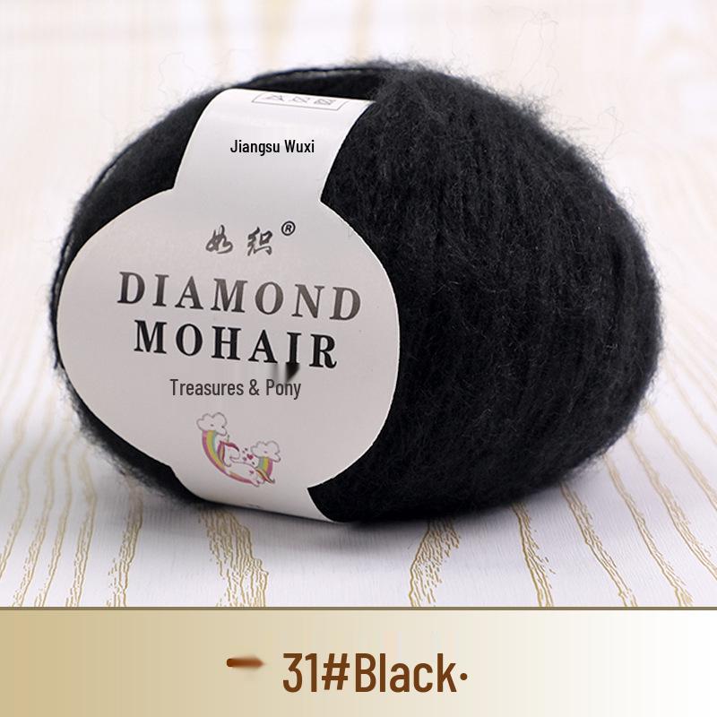 Young Mohair Sweater & Baby Scarf Shawl with Matching Fine Wool Hand-Woven Crochet Bag DIY Kit