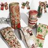 2M/Roll Christmas Classical with Wired Edge DIY Xmas Tree Ribbon Gift Wrapping Craft Ribbon Wreath Bows Imitation Hemp