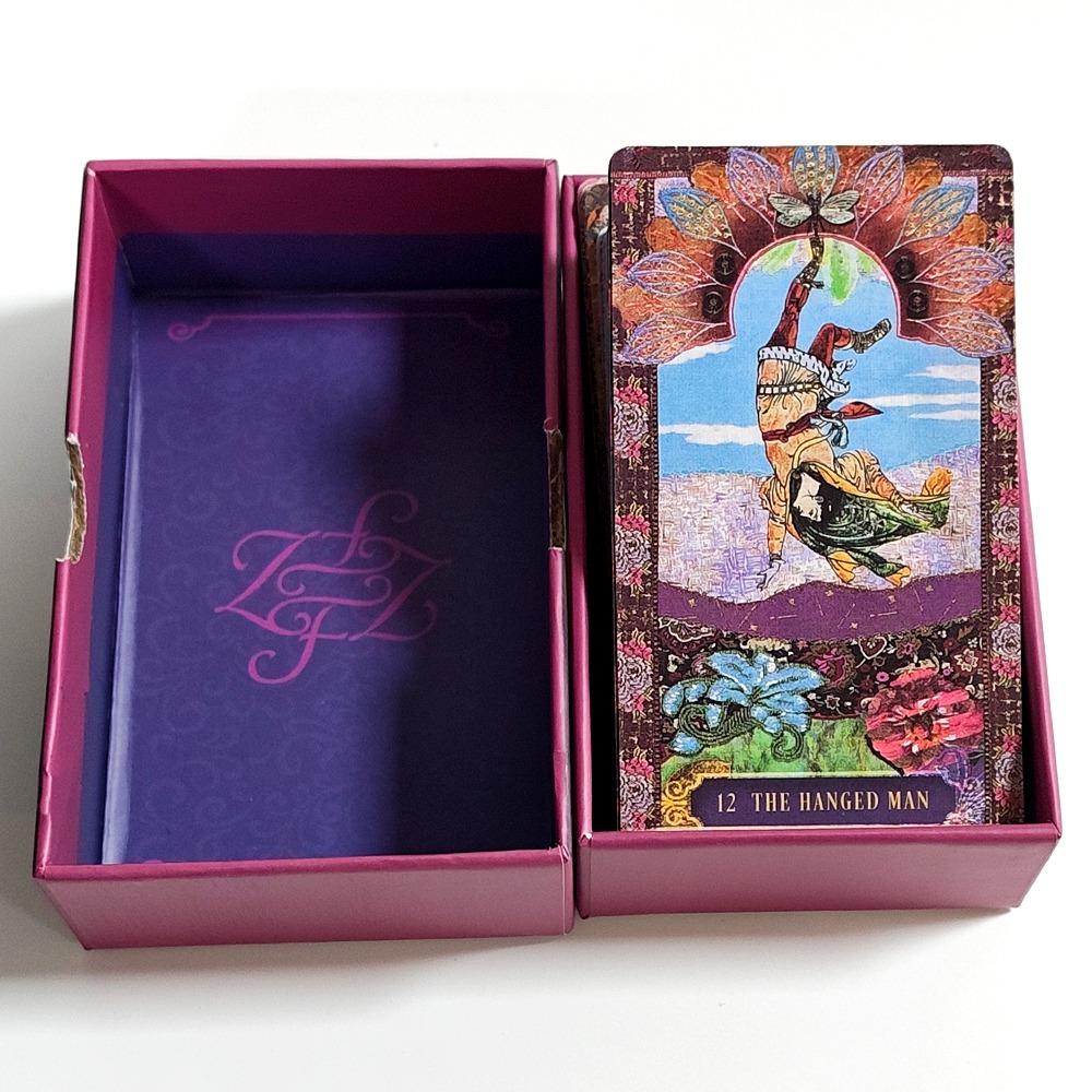 Pachetul de Tarot The Zerner-Farber cu Dublă Gravură, 78 de Cărți de Tarot cu Artă Colaj, Instrument Spiritual de Divinație în Cutie Rigidă 10.5*6cm