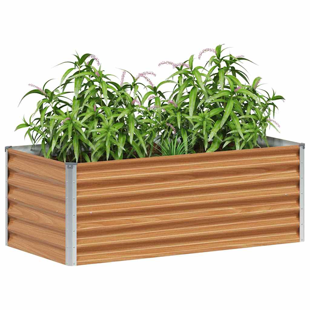 Raised Bed Light Brown 98 X 50 X 36 Cm Galvanized Steel