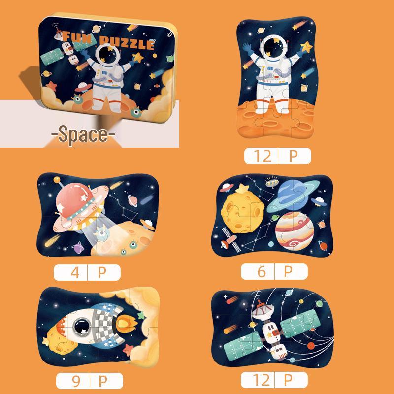 

Подарочная коробка с пазлом для малышей и детей ясельного возраста с животными: Развивающая когнитивная игрушка для раннего обучения