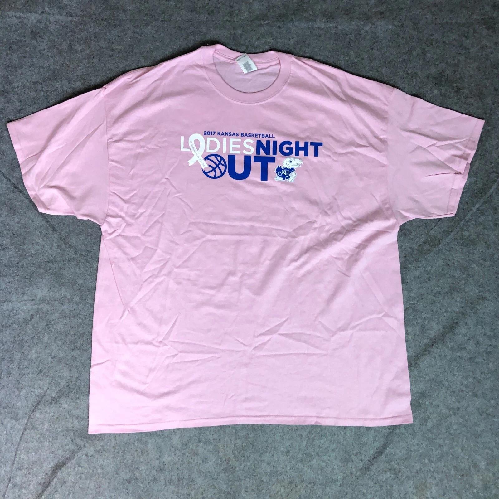 

Kansas Jayhawks Mens Shirt 2XL XXL Pink Tee Short Sleeve Basketball NCAA A3 S
