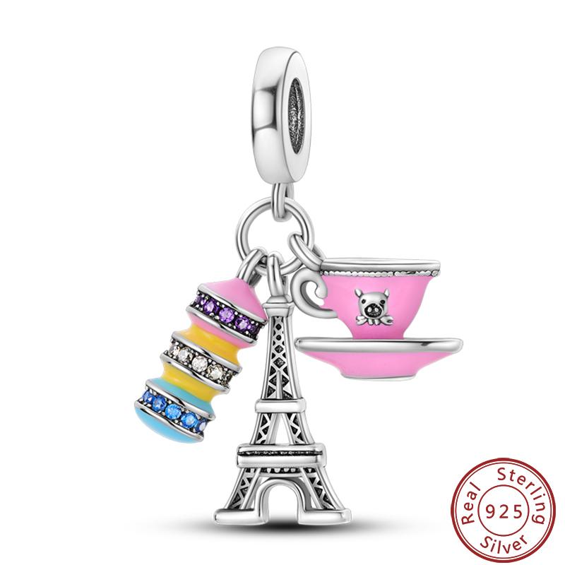 Dessert Afternoon Tea Series Copper Coffee Cake Pizza Fries Sweet Charms Beads 3Mm Diy Fine Jewelry Making