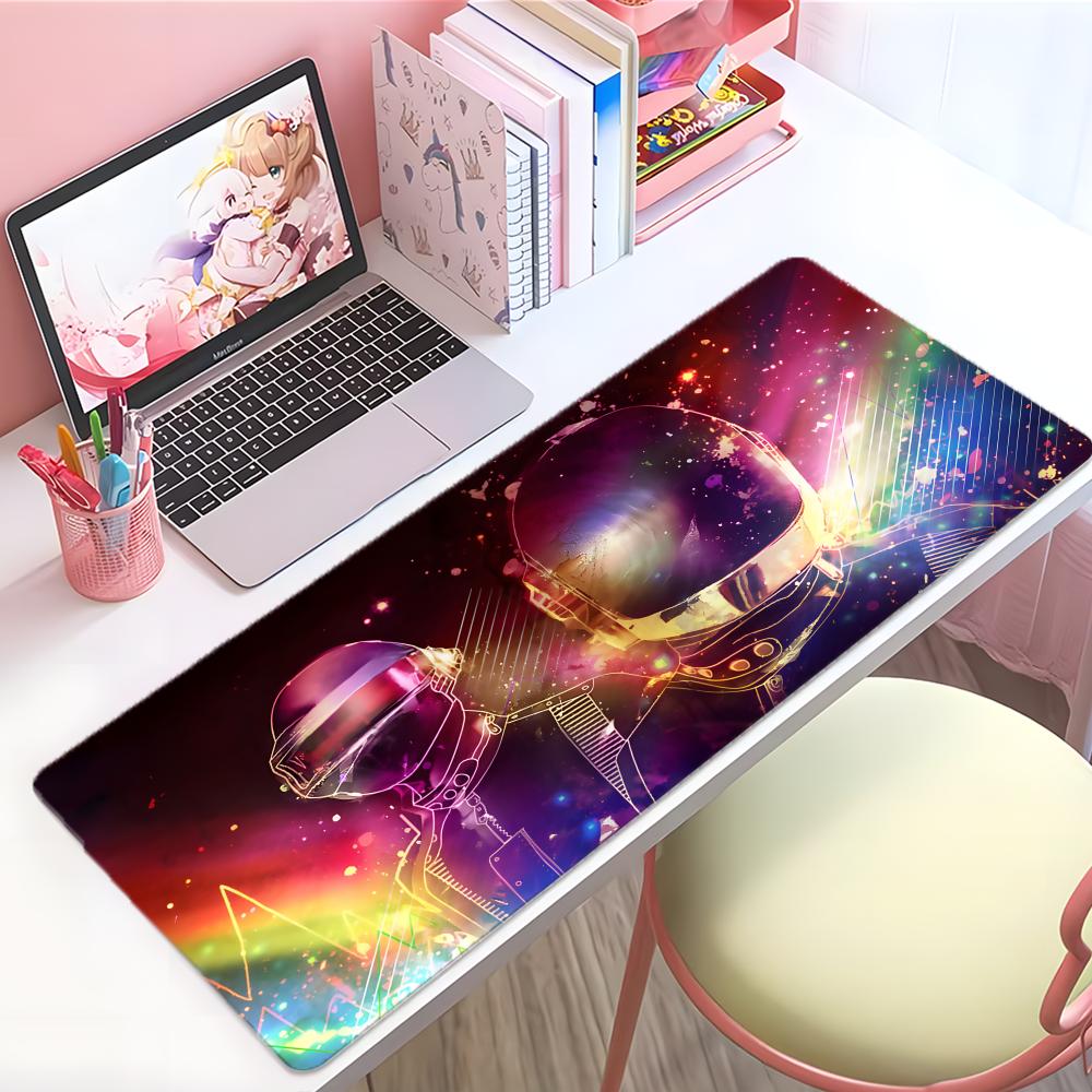 Cool Electronic Band Ddaft Punk Mouse Pad Large Thick Desk Pad Stitched Edges Gaming Mouse Mat For Pc