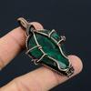Beautiful Lab-created Emerald Gemstone Copper Wire Wrap Handmade Pendant Jewelry Gift For Love