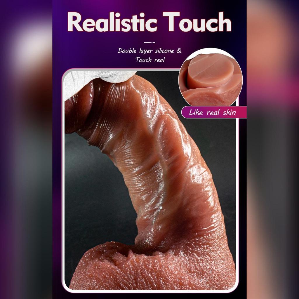 Meat Chick Double Liquid Silicone Artificial Penis Makeup Female Masturbator Thick Long Vacation Penis Adult Sexual Supplies