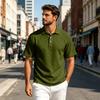 Mens Polo Shirts Short Sleeve Lightweight Cotton Linen Collared Casual Dress Shirts for Men Golf Polos for Men