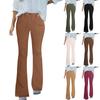 Corduroy Pants For Women Flare High Waisted Fall Winter Elastic Waist Stretchy Work Casual Trendy Wide Leg Pants
