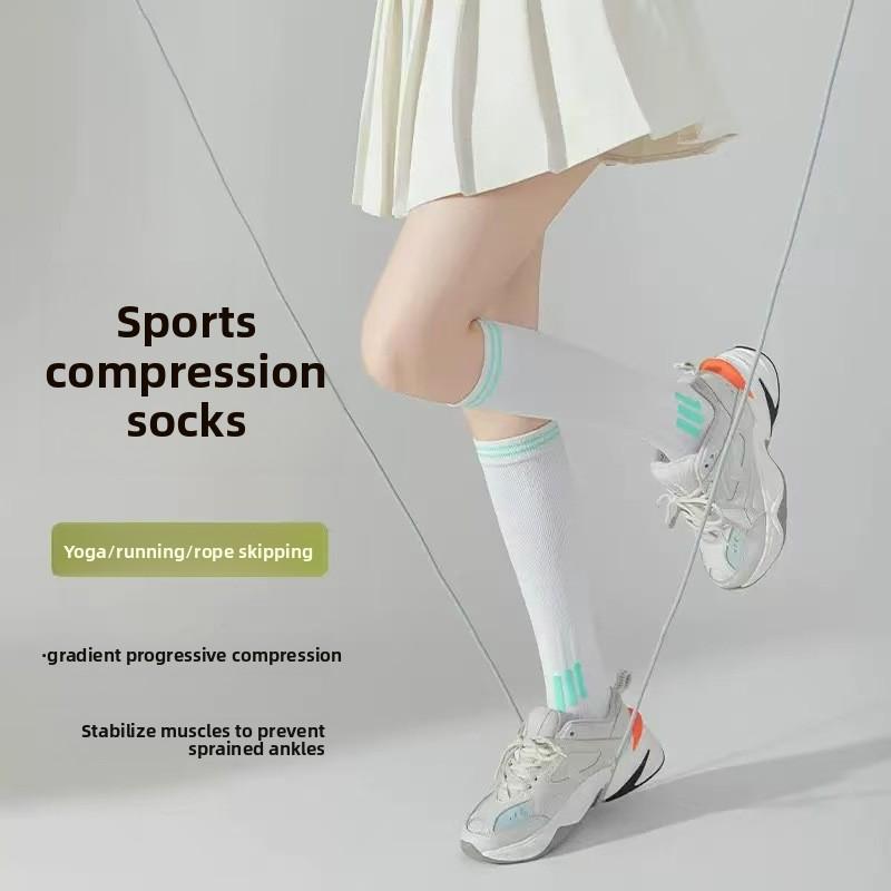 Long Muscles Can Compress Socks. Women's Rope Skipping, Outdoor Running, Yoga, Thickened Pressure Socks At The Bottom of Towels