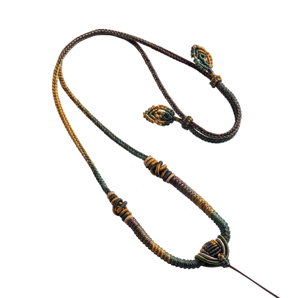 Luxury Handmade Eight-Strand Jade Pendant Necklace Lanyard