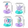 Mermaid Honeycomb Centerpieces,Mermaid Themed Birthday Party Decorations Cartoon under The