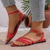 Neue flache Sandalen für Damen in Übergröße, Strandschuhe mit spitzen Zehen