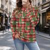 Women's Christmas Print Neck Top Casual Versatile Holiday Shirt for Everyday Wear