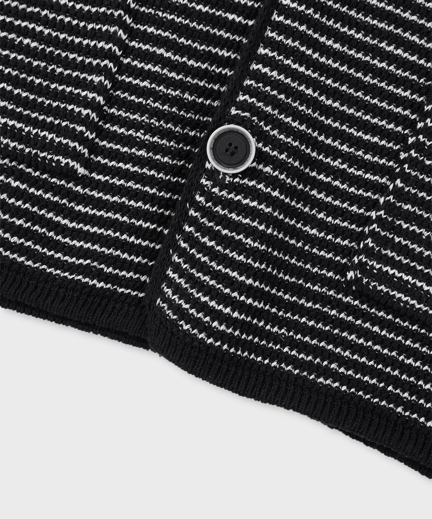 Panicale Cotton Blend Striped Knit Jacket [Navy]