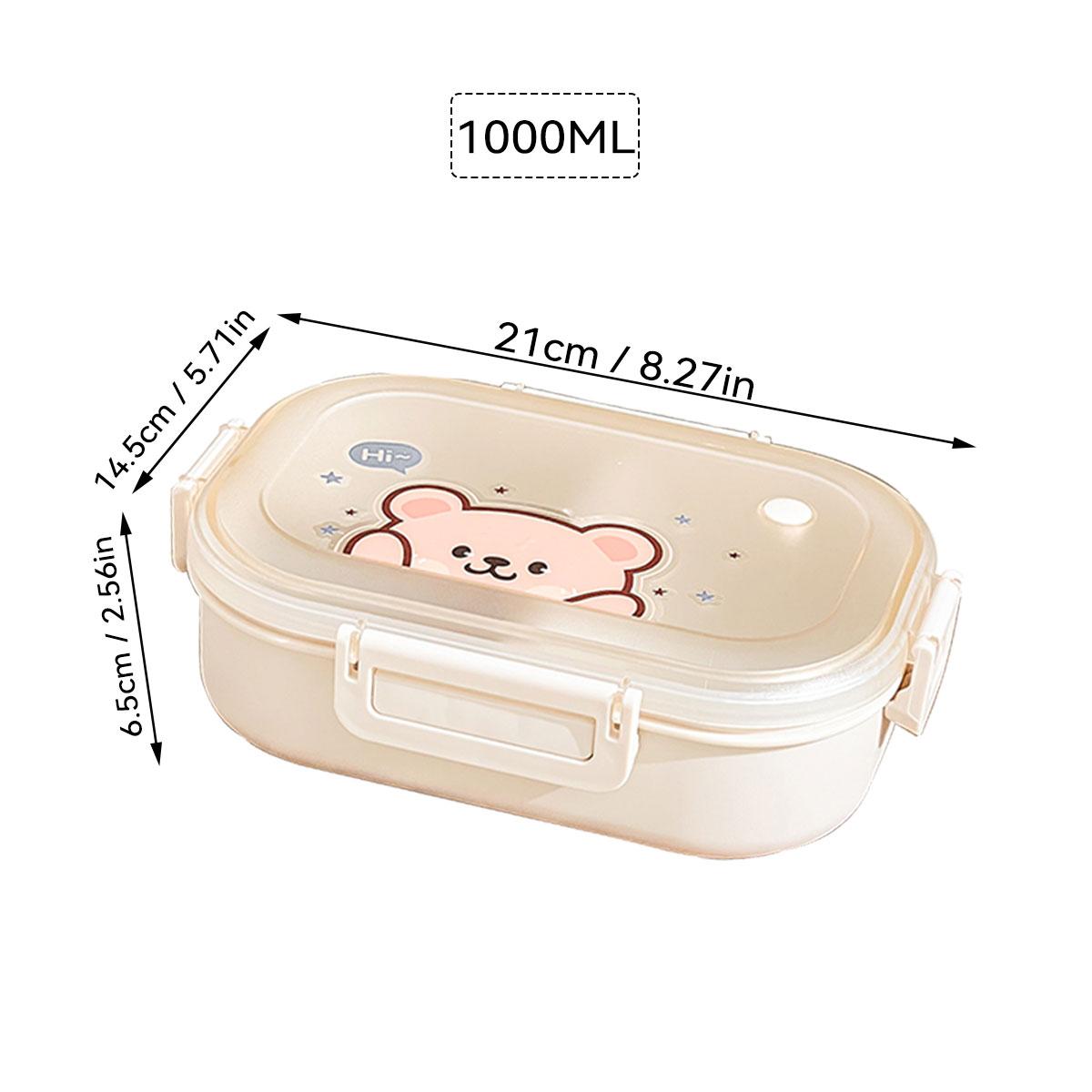 

3 секции Портативный Съемный Пластиковый Ланч-бокс Милый Разделенный Бенто-бокс Микроволновая печь Большая Вместимость Герметичный Контейнер для Пищи 3 бежевый