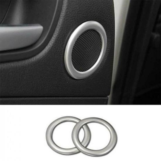 2PCS Inner Door Speaker Matte Silver Frame Cover For Ford Escape Kuga 2013-
