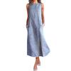 Striped Round Neck Sleeveless Plus Size Slim Dress Comfortable Breathable High Recognition Elegant Slimming Flattering Fit