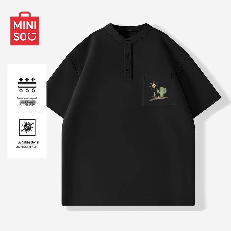 MINISO Men s Stand Collar Short Sleeve T-Shirt XL