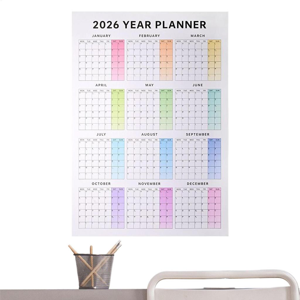 Large 2026 Calendar Planner 2026 Wall Calendar 12-Month Large Planner Hangable Monthly Calendar for School Dormitory Bedroom