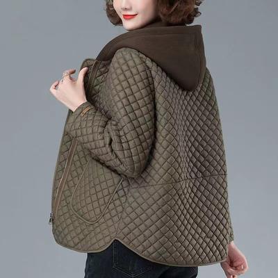 Autumn Winter Jacket Women Lightweight Cotton Coat Korean Fashion Middle Age Hooded Cotton Padded Jacket Female Casual Tops