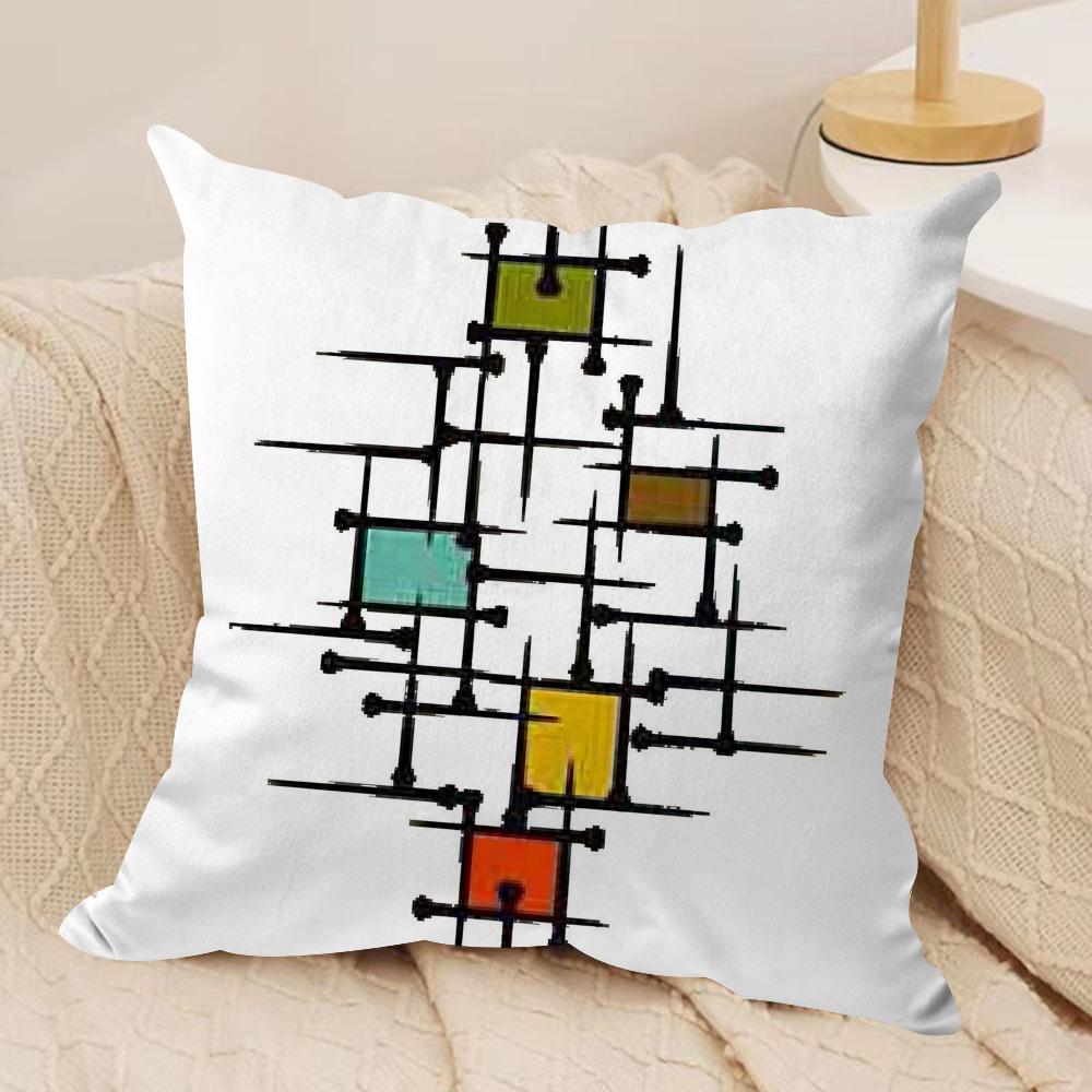 Abstract Lines Cushion Cover Soft Plush Fabric DoubleSided Printed Sofa Cushion Cover for All Seasons Home Decor Gift