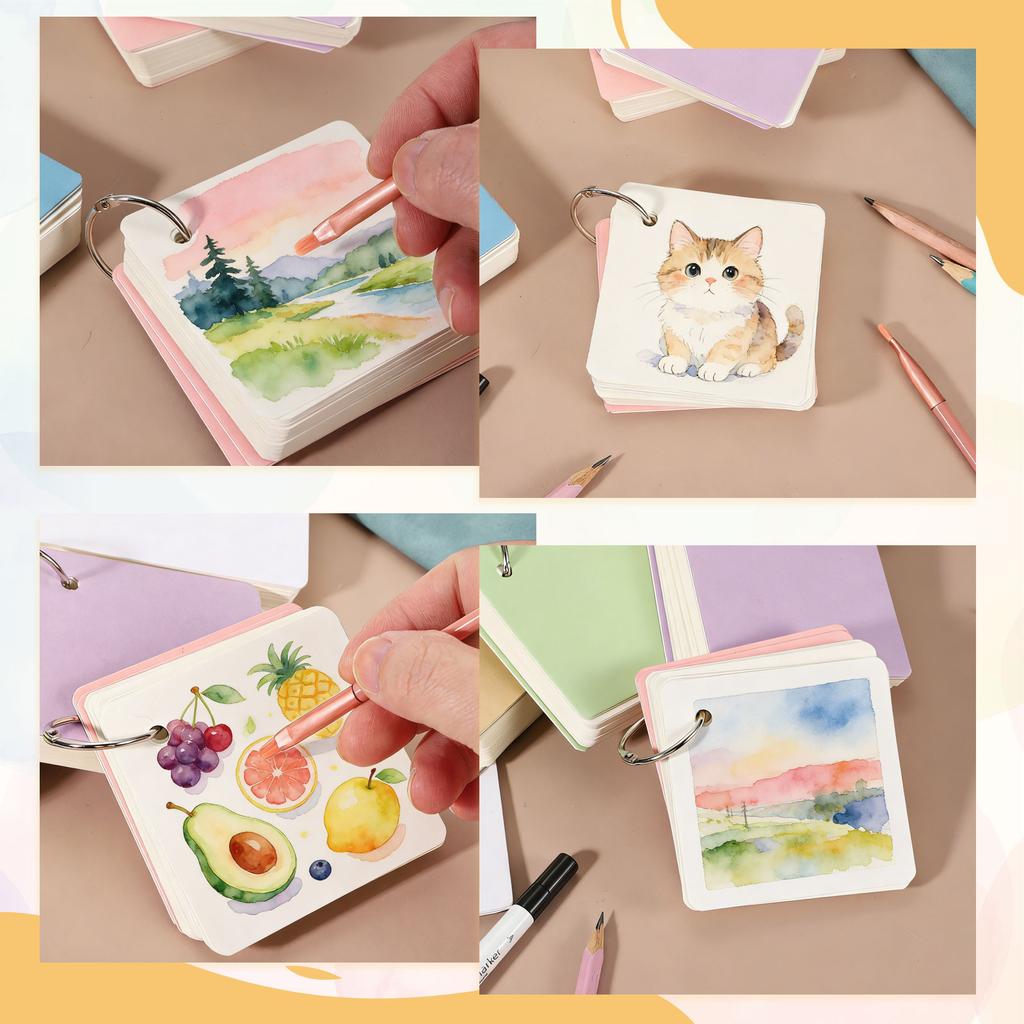 1/2Pcs Loose Leaf Hardcover Pocket Watercolor Sketchbook 230GSM Blank Travel Journal Sketch Book for Writing Drawing Painting