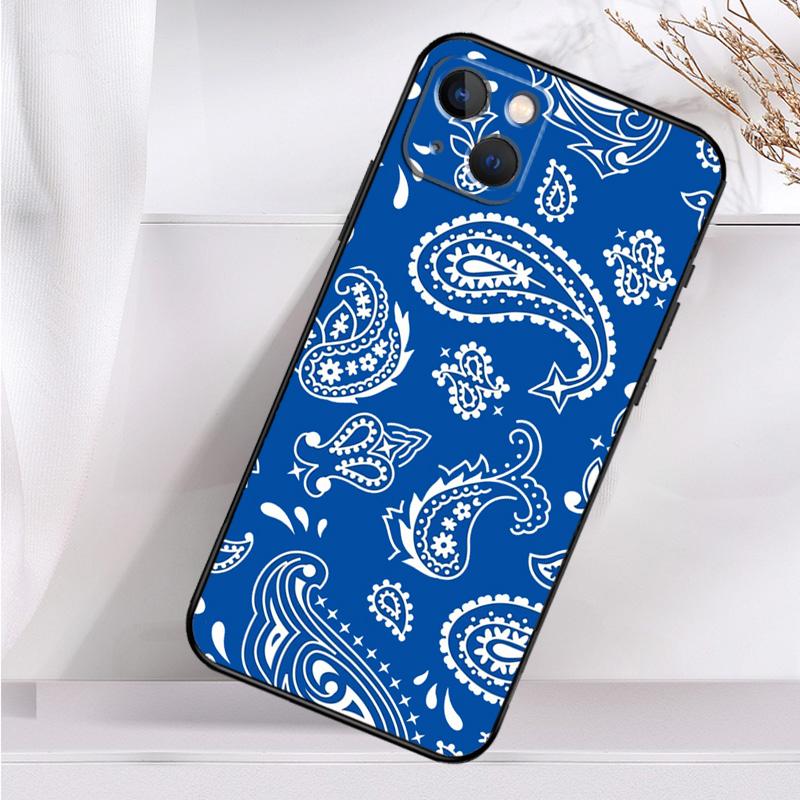 Black Bandana Paisley Shockproof Case For iPhone 17 16 15 14 11 Pro Max Plus 12 13 Mini 16e 17 Air Phone Cover