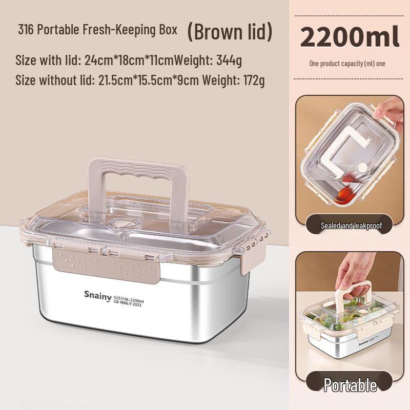 Portable Titanium Stainless Steel Bento Lunch Box