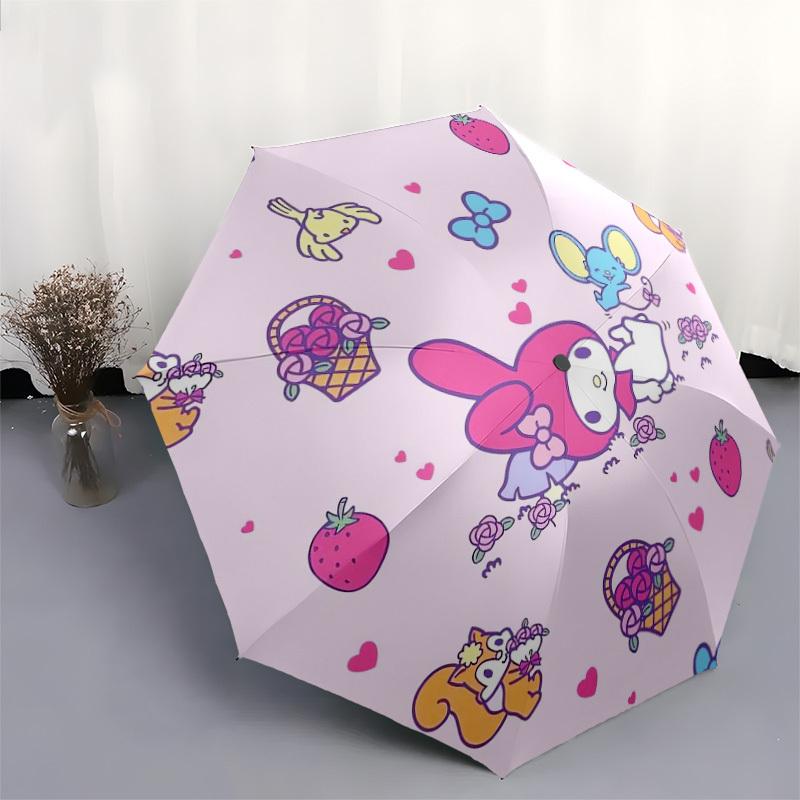 1pc My Melody Spring Basket Umbrella with Plastic Handle,Suitable for All Seasons Home Travel Outdoor UmbrellaSanlio524