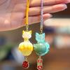 Cartoon Tushan Nine-Tailed Fox Natural Crystal Pendant Blind Box Keychain Lucky Charm Bag Car Decoration Toys Mystery Box Gifts