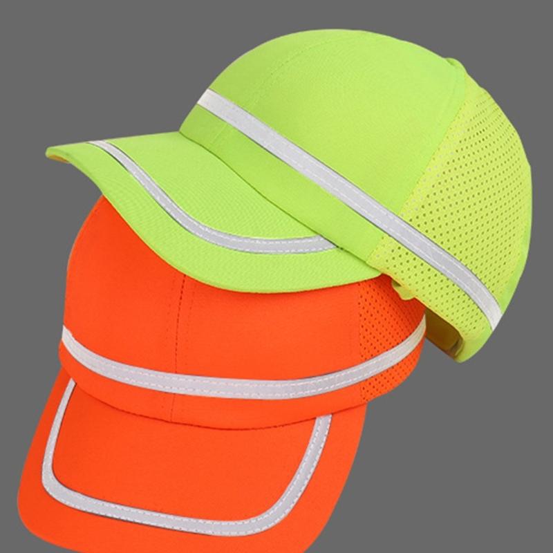 Baseball Cap Wide Brim Fluorescent Safety Hat Bright Color Adjustable Size Wide Brim Prevent Sunburn