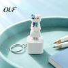 Animal Keyboard Fidget Toy 1/2Pcs Keychain, Rechargeable Goat Cat Finger Clicker Decompression Gadget with LED Light Sound, Push Button Sound