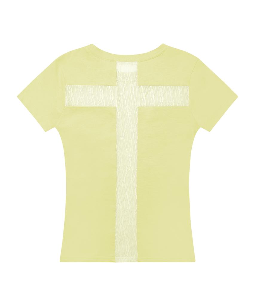 FANCY CLUB Back Cross Tee (Lemon) F26Qb073