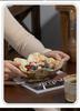 Retro Hand-Brushed Coarse Pottery Salad Plate: High-Style Tableware for Home and Homestay.