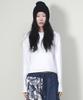Deumakeu Outstitch Contrast Semi-Crop Long Sleeve T-Shirt Ivory